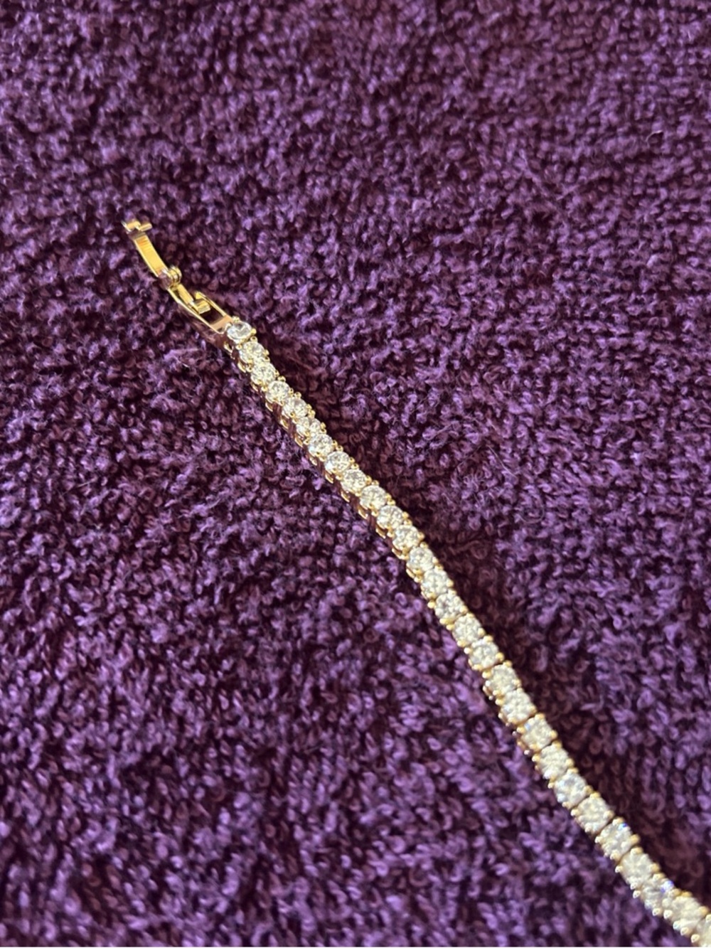 Gold-Tone Tennis Bracelet with Clear Stones - Picture 2 of 4